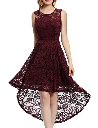 MuaDress Elegant Cocktail Dresses Evening Dresses Women's Dresses Bridesmaid Dresses Made of Lace Knee-Length Rockabilly Ball Gown Round Neckline