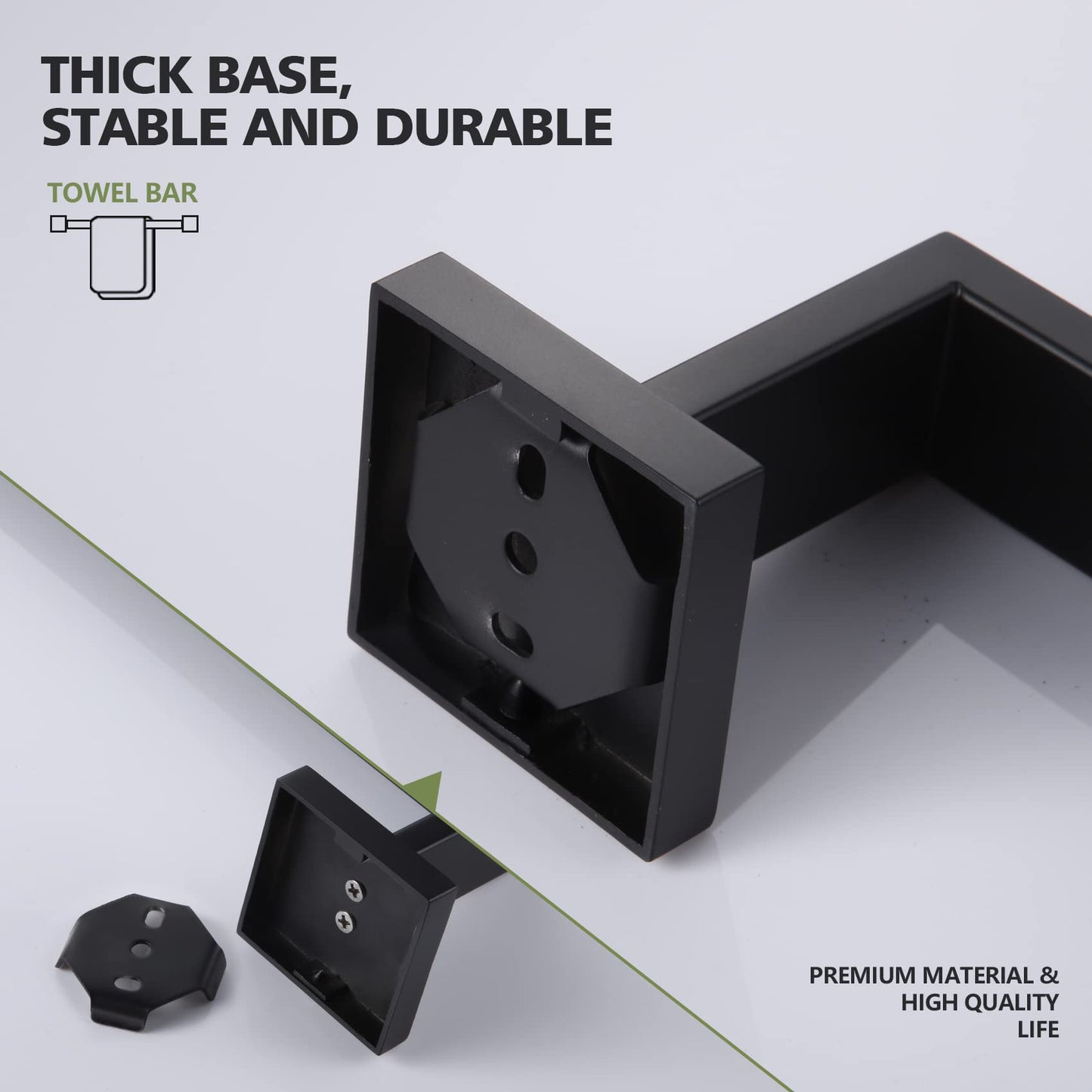 KOKOSIRI 16" Wall Mounted Towel Rack for Bathroom Kitchen SUS304 Stainless Steel Matte Black B4003BK-L16