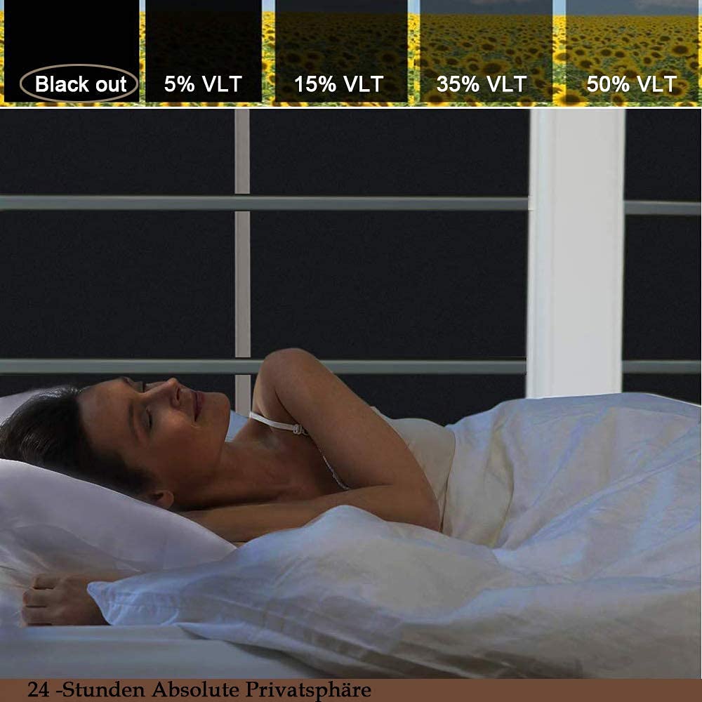 Rwest X Window Film Self-Adhesive Opaque Privacy Film Window Frosted Glass Film Static Window Films Anti-UV Film For Home Bathroom or Office