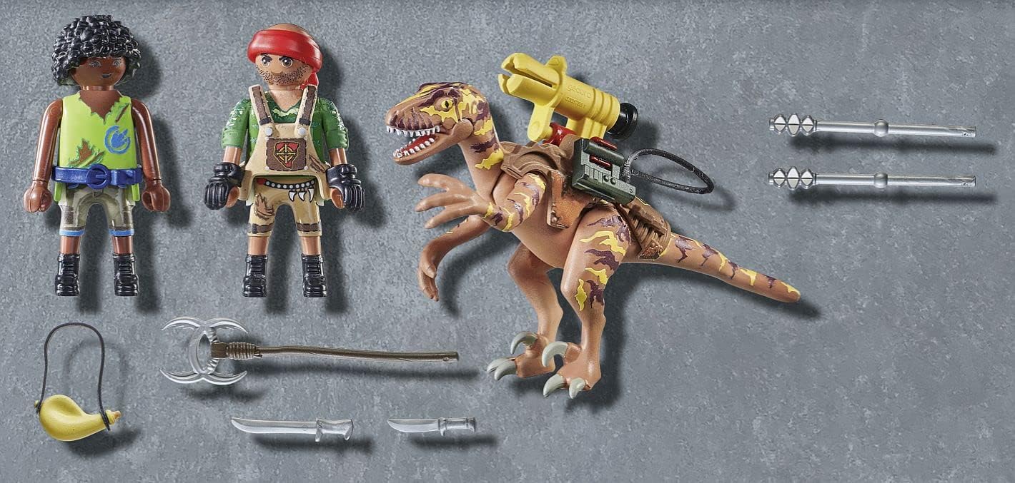 PLAYMOBIL Dino Rise 71264 Deinonychus, Dinosaur with Removable, Pivoting Cannon, Toy for Children from 5 Years