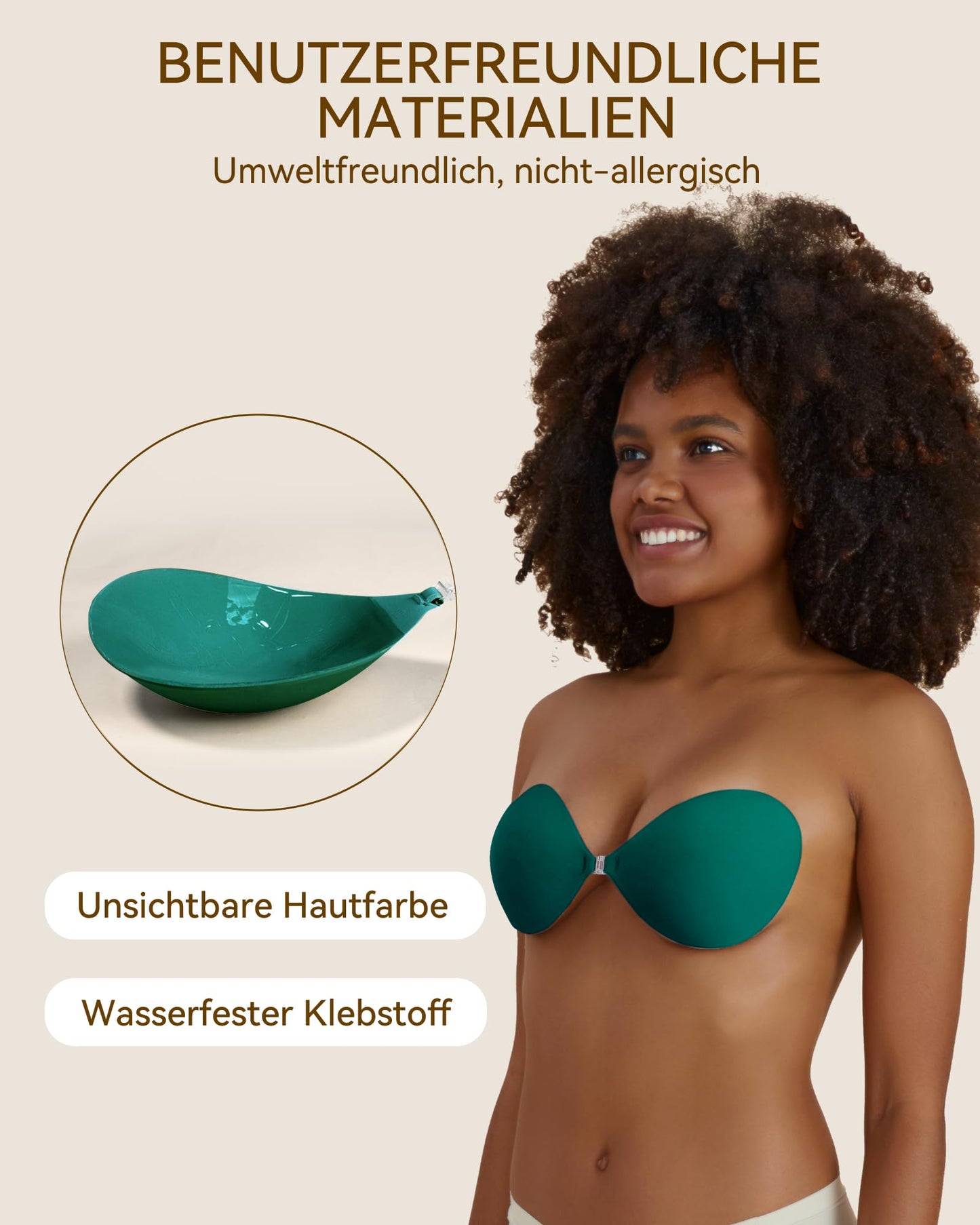 Niidor Macaron Adhesive Bra Invisible Sticky Strapless Push Up Reusable Silicone Bra for Backless Dress with Nipple Covers