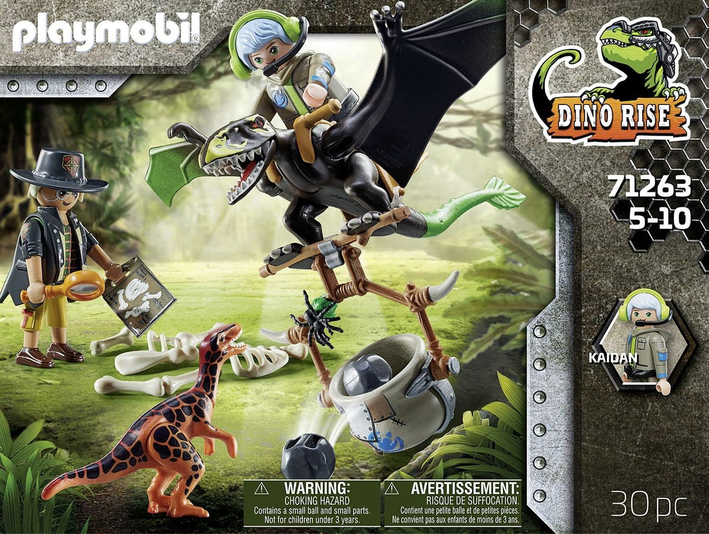 PLAYMOBIL Dino Rise 71263 Dimorphodon, Dinosaur Removable Armour with Standing Seat, Pterosaur with Large Drop Mechanism, Toy for Children from 5 Years