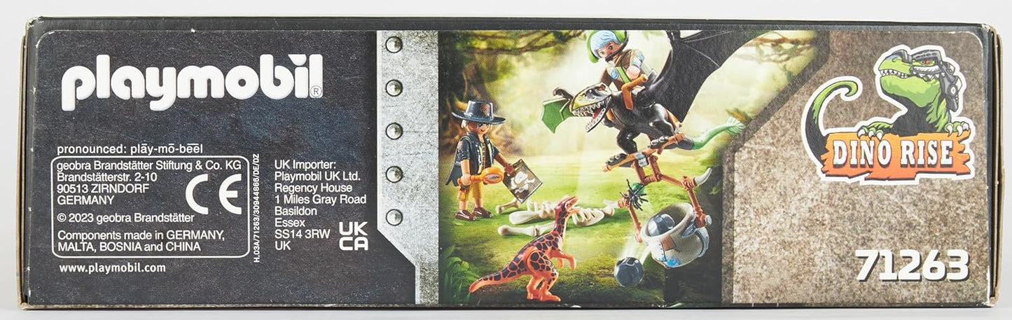 PLAYMOBIL Dino Rise 71263 Dimorphodon, Dinosaur Removable Armour with Standing Seat, Pterosaur with Large Drop Mechanism, Toy for Children from 5 Years