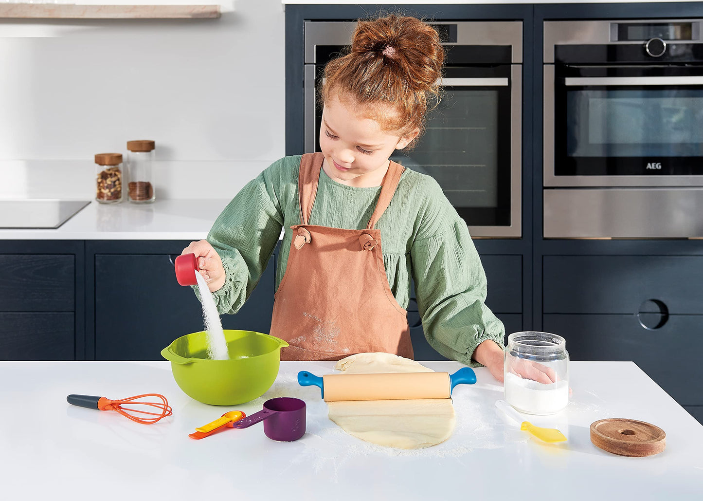 Casdon Joseph Joseph Bake | Toy Kitchen Baking Set for Children from 3 Years | With Movable Rolling Pin for Imaginative Play!