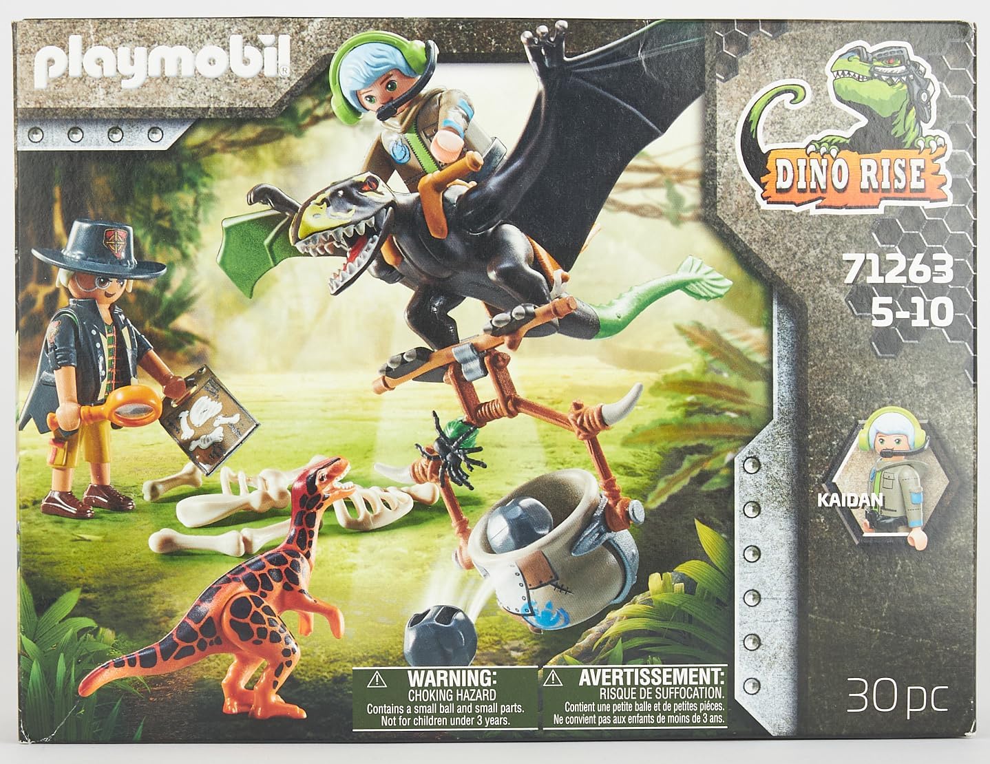 PLAYMOBIL Dino Rise 71263 Dimorphodon, Dinosaur Removable Armour with Standing Seat, Pterosaur with Large Drop Mechanism, Toy for Children from 5 Years