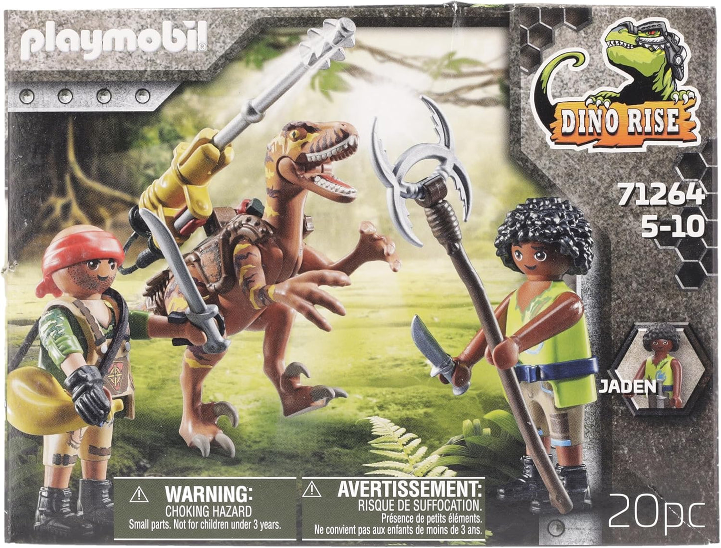 PLAYMOBIL Dino Rise 71264 Deinonychus, Dinosaur with Removable, Pivoting Cannon, Toy for Children from 5 Years