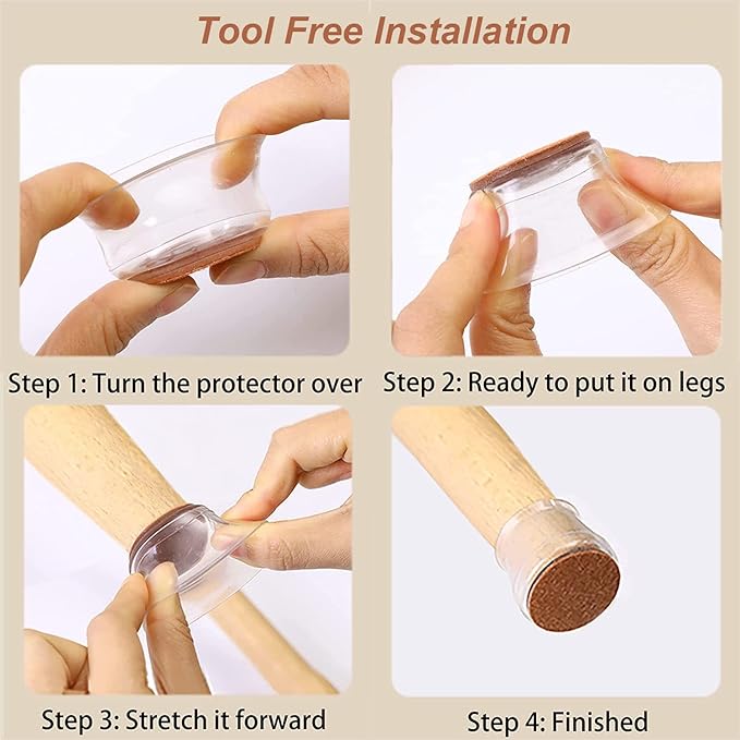 AceMining Pack of 32 Size M Chair Leg Caps, Thick Chair Leg Protectors, Silicone Chair Socks, Protective Caps for Chair Legs, Round Chair Leg Caps, Floor Protectors for Chairs, Round Chair Caps