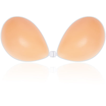 Niidor Adhesive Bra Strapless Sticky Invisible Push up Silicone Bra for Backless Dress with Nipple Covers