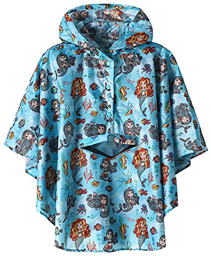 Kids Rain Poncho Reusable Boys/Girls Lightweight Waterproof Raincoat