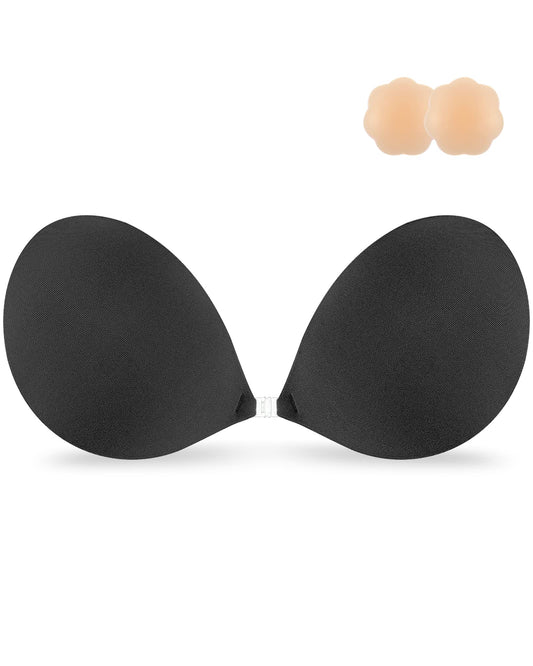 Niidor Adhesive Bra Strapless Sticky Invisible Push up Silicone Bra for Backless Dress with Nipple Covers