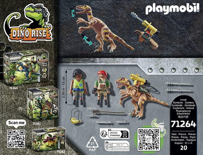 PLAYMOBIL Dino Rise 71264 Deinonychus, Dinosaur with Removable, Pivoting Cannon, Toy for Children from 5 Years