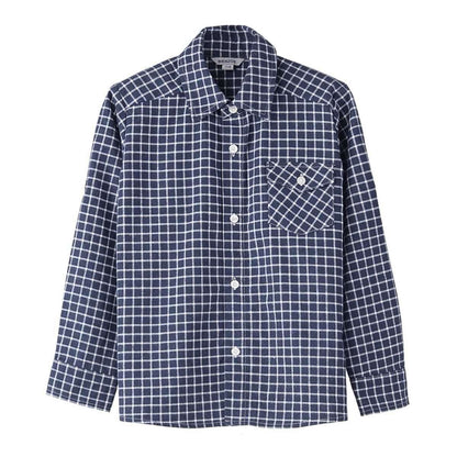 BIENZOE Jungen Warmer Flanell-Knopf Unten Langarmshirts Hemd
