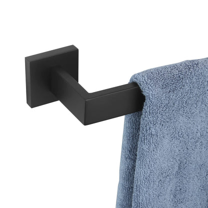 KOKOSIRI 16" Wall Mounted Towel Rack for Bathroom Kitchen SUS304 Stainless Steel Matte Black B4003BK-L16
