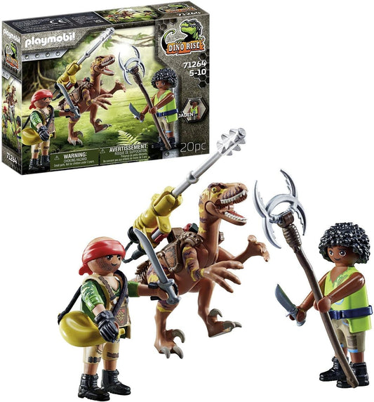 PLAYMOBIL Dino Rise 71264 Deinonychus, Dinosaur with Removable, Pivoting Cannon, Toy for Children from 5 Years