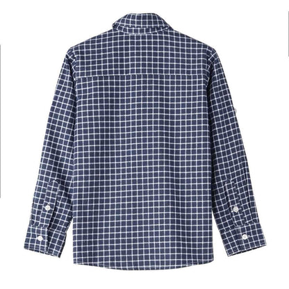 BIENZOE Jungen Warmer Flanell-Knopf Unten Langarmshirts Hemd