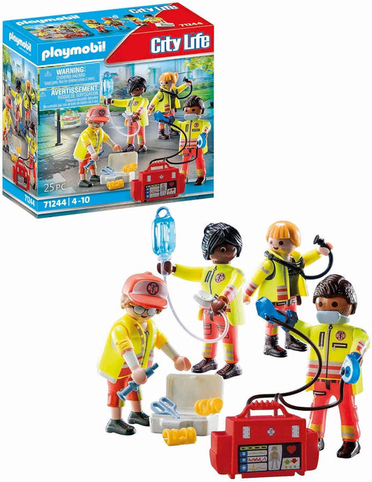 PLAYMOBIL City Life 71244 Équipe de secours, jouet pour enfants à partir de 4 ans 