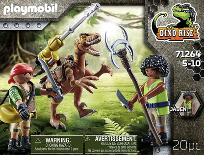 PLAYMOBIL Dino Rise 71264 Deinonychus, Dinosaur with Removable, Pivoting Cannon, Toy for Children from 5 Years
