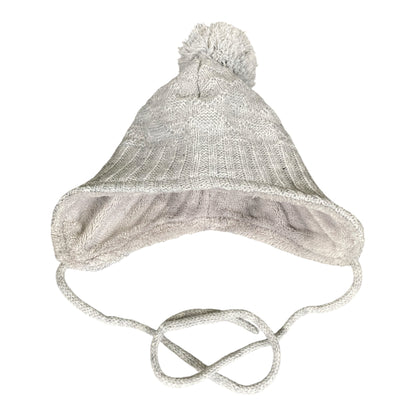 Baby Beanie Strickmütze / Herbst Wintermütze / Süße Mütze mit Ohrenklappen und Bändern